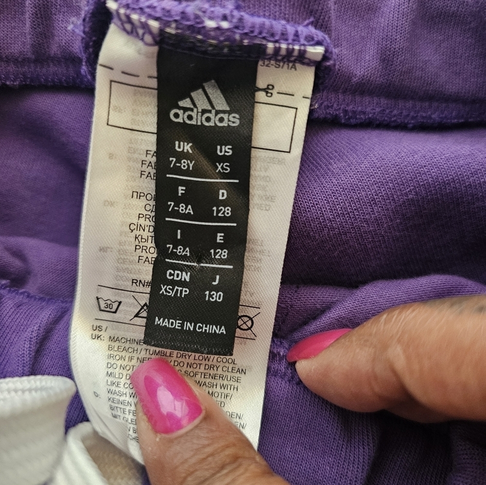 Adidas x Leggo purple joggers sweatpants size 7-8Y - Picture 5 of 6